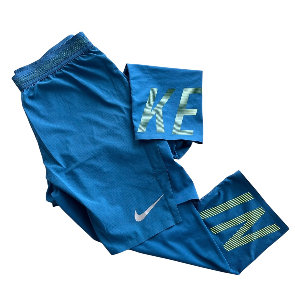 Nike Aeroswift Mens M Teal Lime Green Running Short Compression Tight 852321-457